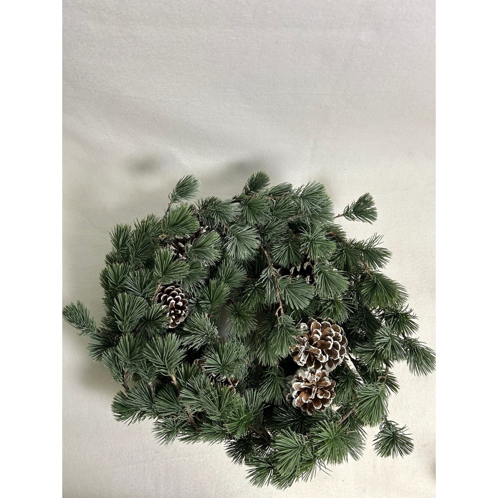 Rustic Winter Farmhouse OZFHUA 13in Green‎ Pinecone Cedar Pine Wreath